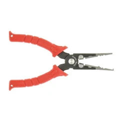 Bubba Split Ring Pliers 1085872, 6.5" Overall Length, Red TPR Handle, Nylon Sheath