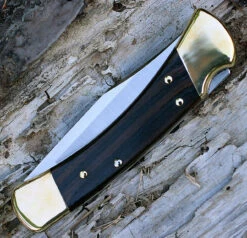 Buck Knives Buck 110BRSA Automatic Hunter, 3.75" 420HC SS Plain Blade, Ebony Dymondwood Handle -Knife Sale Store 110brsa.3 84432.1566585891