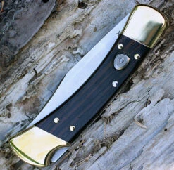 Buck Knives Buck 110BRSA Automatic Hunter, 3.75" 420HC SS Plain Blade, Ebony Dymondwood Handle -Knife Sale Store 110brsa.4 36088.1566585890