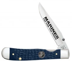 Case Trapperlock 13196 USMC Navy Blue Synthetic Standard Jigged Bone Handle (6154L SS)