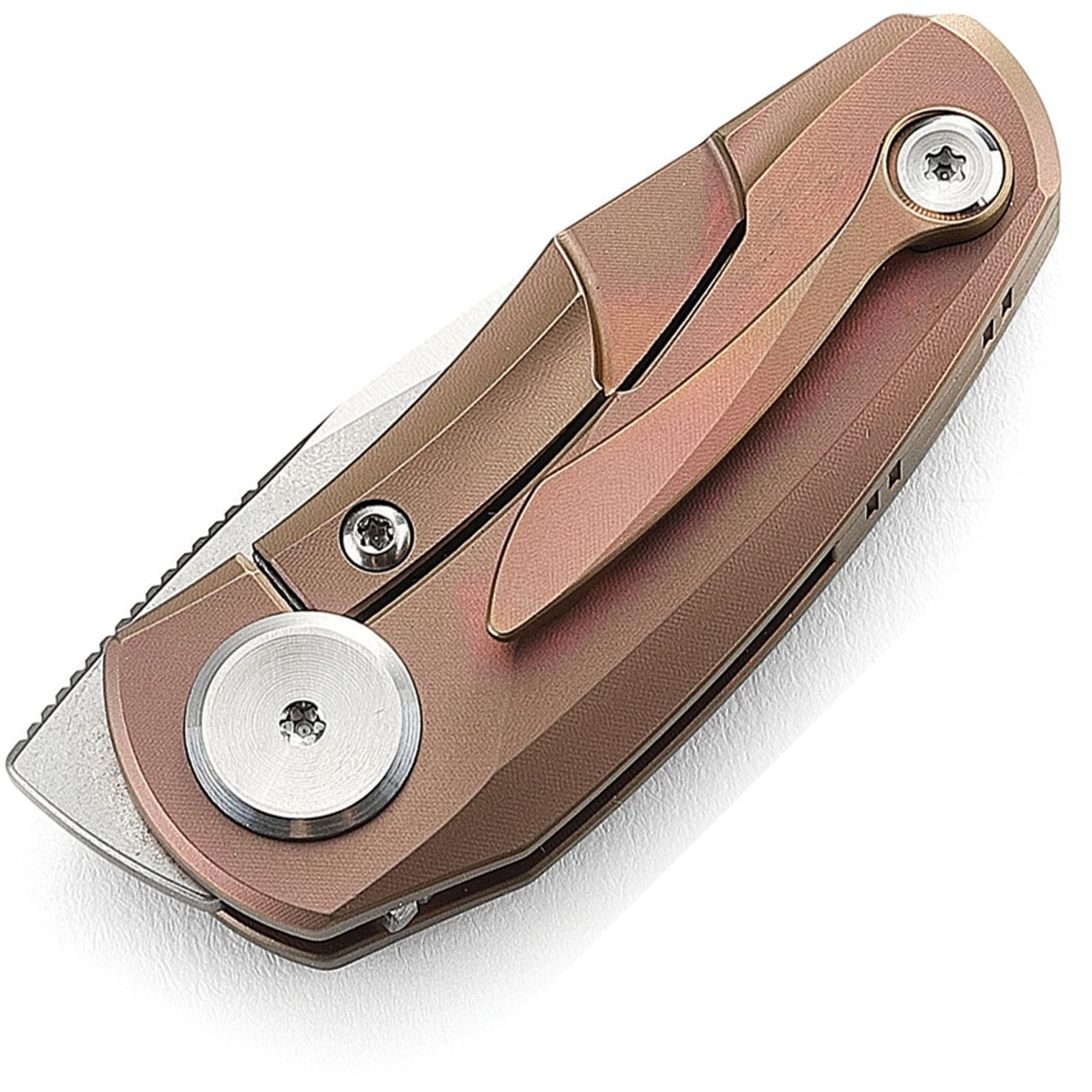 Bestech Tulip Framelock 1913D, 1.25" Bohler M390 Kiridashi Blade, Pink Titanium Handle 4 Bestech Tulip Framelock 1913D, 1.25" Bohler M390 Kiridashi Blade, Pink Titanium Handle - Image 2