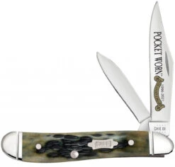 Case Peanut 38196 Pocket Worn® 25th Anniversary Olive Green Bone Handle (6220 SS)
