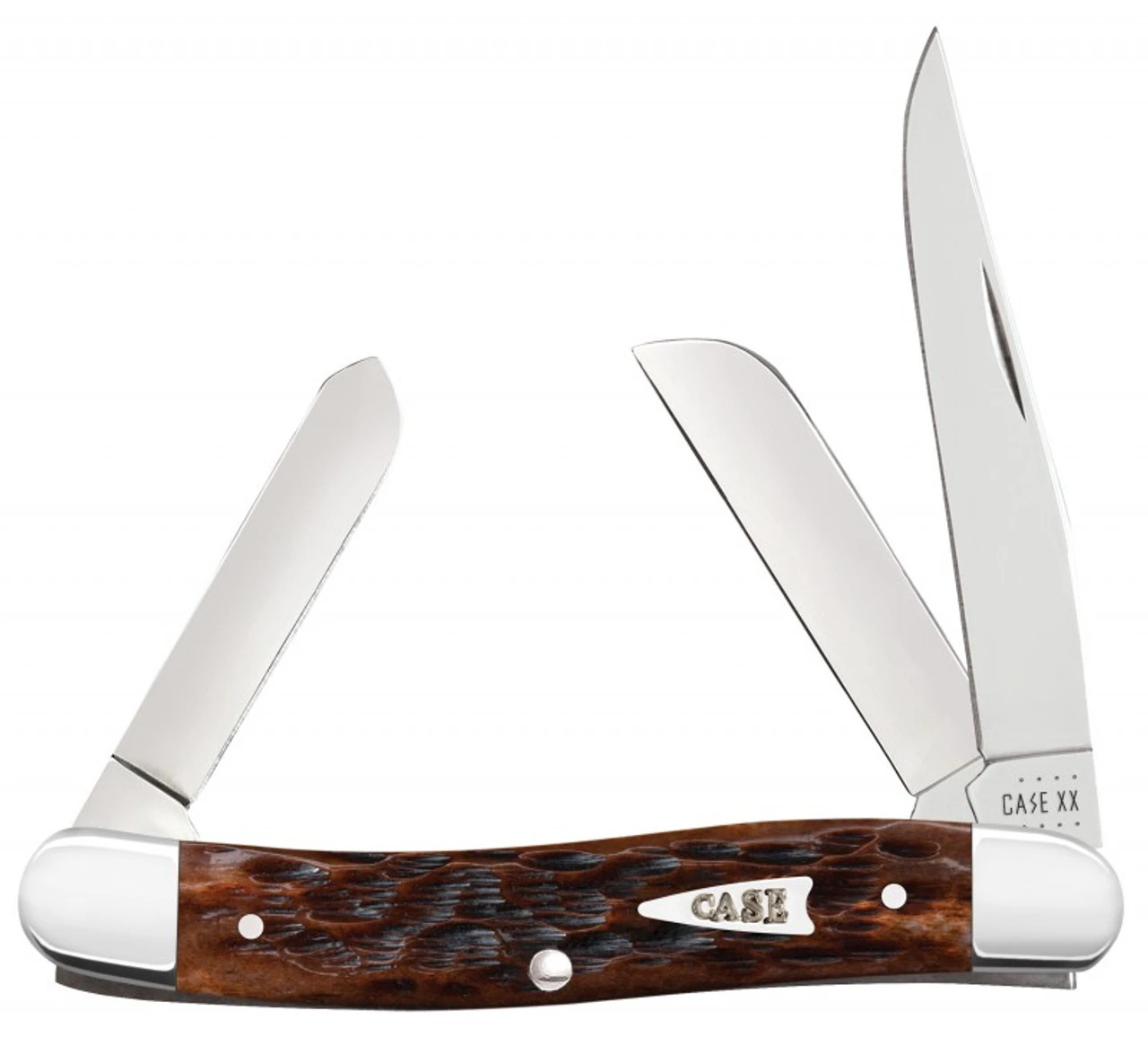Case Medium Stockman 42651 Brown Bone Handle (6318 SS) 3 Case Medium Stockman 42651 Brown Bone Handle (6318 SS)