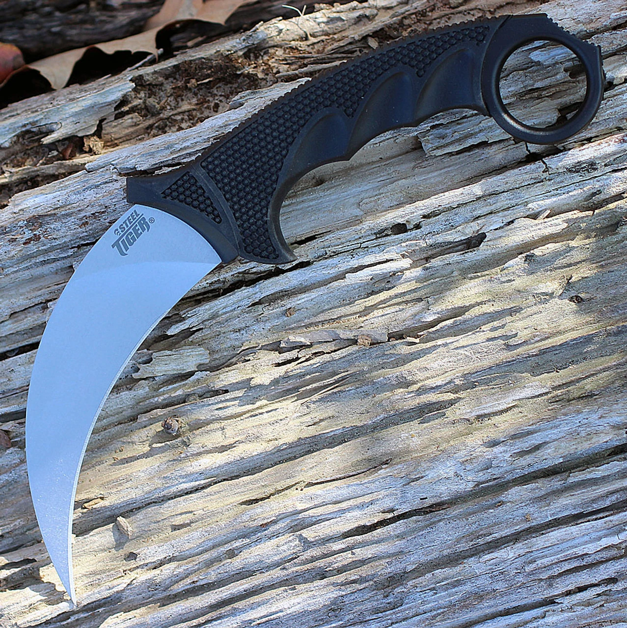 Cold Steel 49KST Steel Tiger Karambit, 4.75" AUS 8 Plain Blade, Black Griv-Ex Handle 3 Cold Steel 49KST Steel Tiger Karambit, 4.75" AUS 8 Plain Blade, Black Griv-Ex Handle