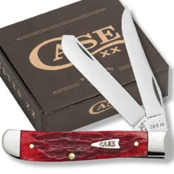 Case Mini Trapper 71224 Dark Red Bone Handle (6207 SS)