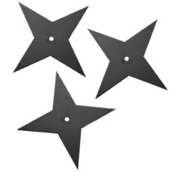 Cold Steel 80SSC3Z Light Sure Strike Throwing Star( 3 Pack), 1055 Carbon Steel, 5 3/4" Diameter
