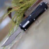 CobraTec Knives BLKKCTS Black King Cobra, 4" D2 Steel Tanto Part Serrated Blade, Anodized Aviation Aluminum W/ Carbon Fiber Inlay -Knife Sale Store BLKKCTS.1 98145.1598969989