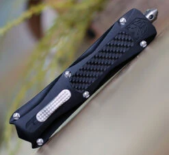 CobraTec Knives BLKKCTS Black King Cobra, 4" D2 Steel Tanto Part Serrated Blade, Anodized Aviation Aluminum W/ Carbon Fiber Inlay -Knife Sale Store BLKKCTS.3 09814.1598969989