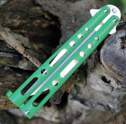 BenchMark Balisong Butterfly Knife - Green (4" Satin Clip Point) BM010 -Knife Sale Store BM010.7 55518.1594913003