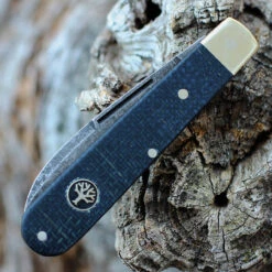 Boker Solingen Prime Barlow Burlap 114942, 2.76" Black Carbon Steel Acid Washed Plain Blade, Black Micarta Nickel Silver Handles -Knife Sale Store BO114942.3 67181.1646407846