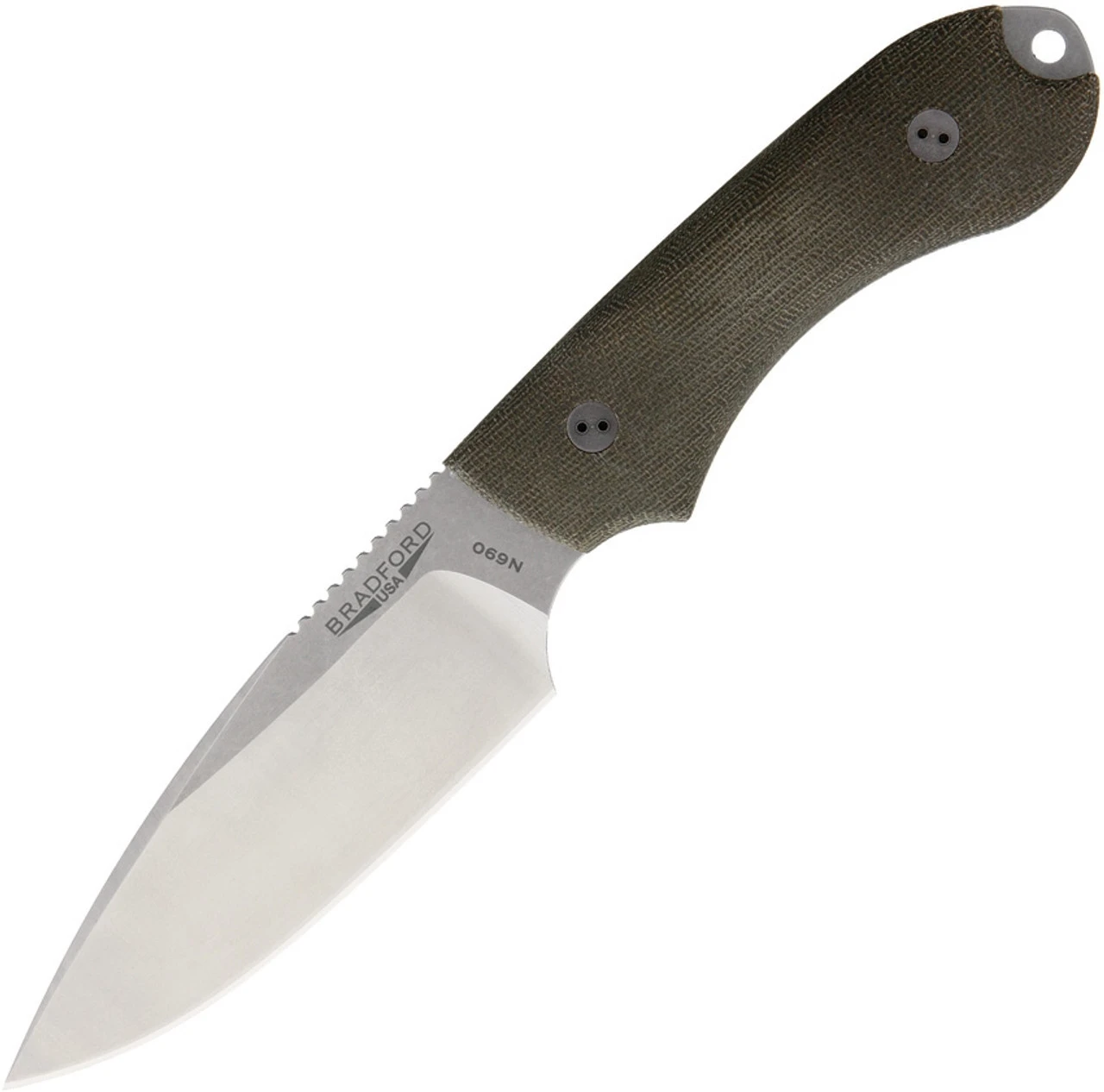 Bradford Guardian4 3D, 4.625" N690 Plain Blade, OD Green Micarta Handle 3 Bradford Guardian4 3D, 4.625" N690 Plain Blade, OD Green Micarta Handle