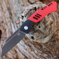 Bestech Rockface - Red / Blk G-10 (3.4" D2 Black) BG46D