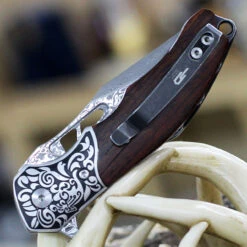 Bestech Draco - Wood / SS Bolster (3.2" Damascus Clip Point) BG48 -Knife Sale Store BTKG48A.1 16804.1645111406