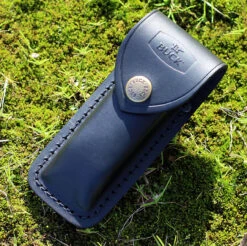 Buck Knives Buck 112 Ranger - Ebony Hardwood W/Blk Leather (3" 420HC Satin) 0112BRS-B -Knife Sale Store BU112BRS sheath 09562.1642005312