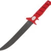 Bubba Blade Flex Fillet Knife, 1112553, 9" Black Serrated Blade, Red TPR Handle, Black Nylon Sheath -Knife Sale Store BUB1112553 97084.1610988181