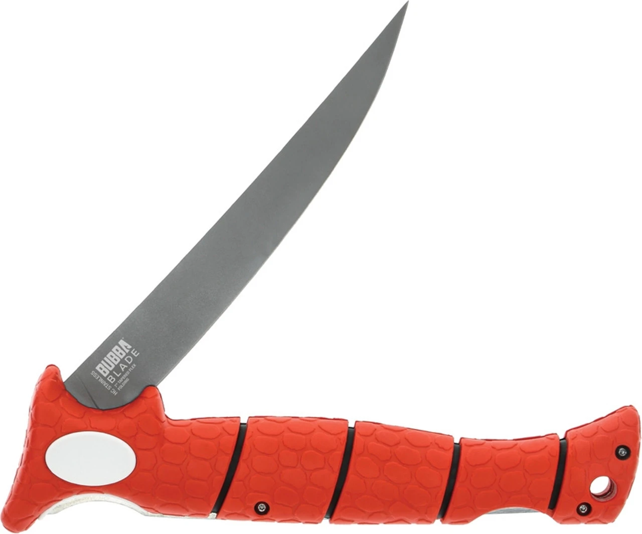 Bubba Blade 7" Tapered Flex Folding Knife, 1112554, Red TPR Handles 4 Bubba Blade 7" Tapered Flex Folding Knife, 1112554, Red TPR Handles - Image 2
