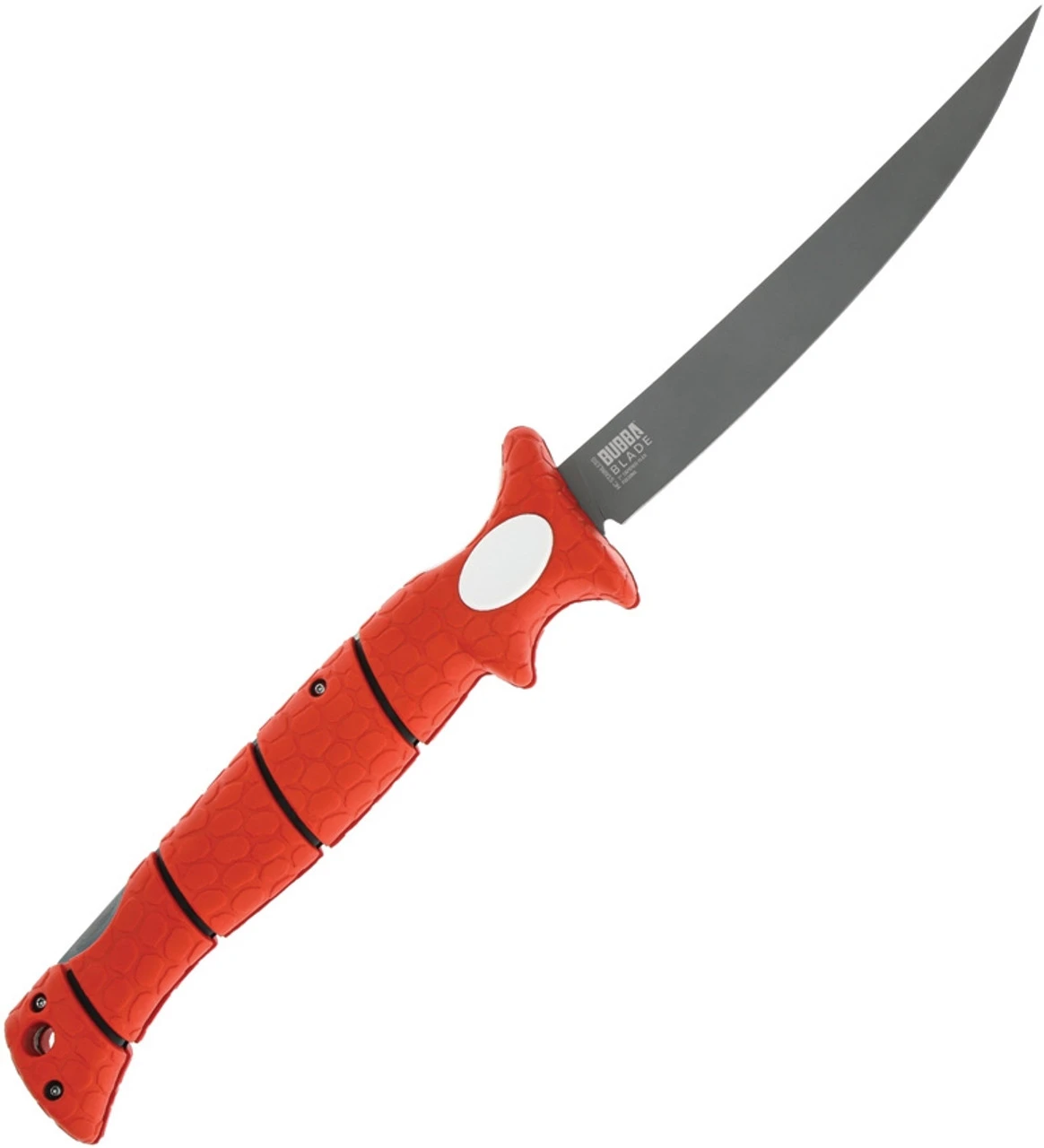Bubba Blade 7" Tapered Flex Folding Knife, 1112554, Red TPR Handles 3 Bubba Blade 7" Tapered Flex Folding Knife, 1112554, Red TPR Handles