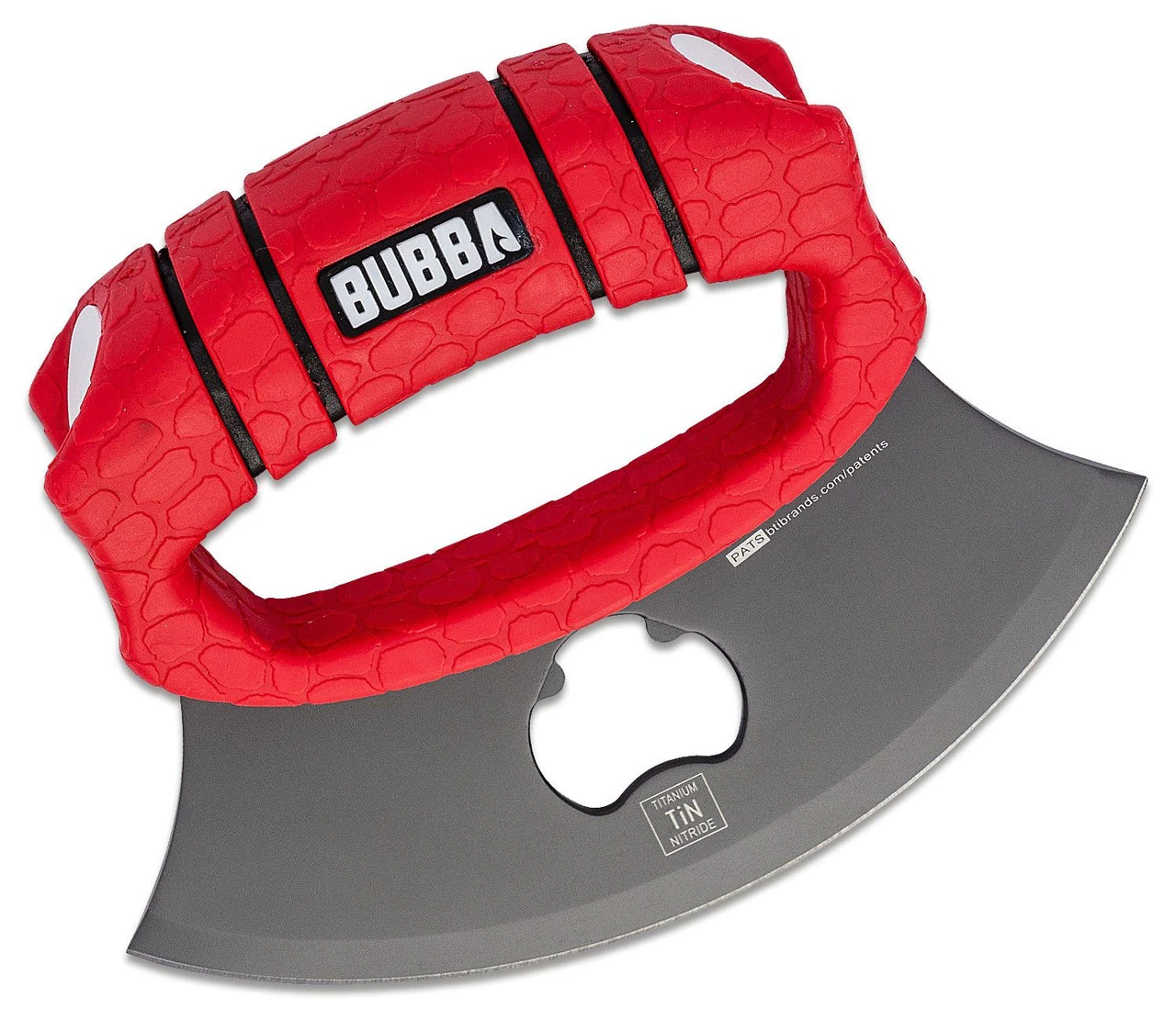 Bubba Blade Proteus Ulu Knife, 1989606, 5.75" Gray Blade, Red TPR Handle, Black Polymer Sheath 3 Bubba Blade Proteus Ulu Knife, 1989606, 5.75" Gray Blade, Red TPR Handle, Black Polymer Sheath