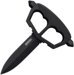 Cold Steel Chaos 80NT3, 5" SK-5 Carbon Steel Black Plain Blade, Black Griv-Ex With Kray-Ex Overmold Handles