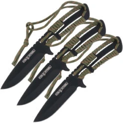 Cold Steel Throwing Knives 3PK - Paracord ( 4.4" 420 Blk) CS-TH-44KVD3PK