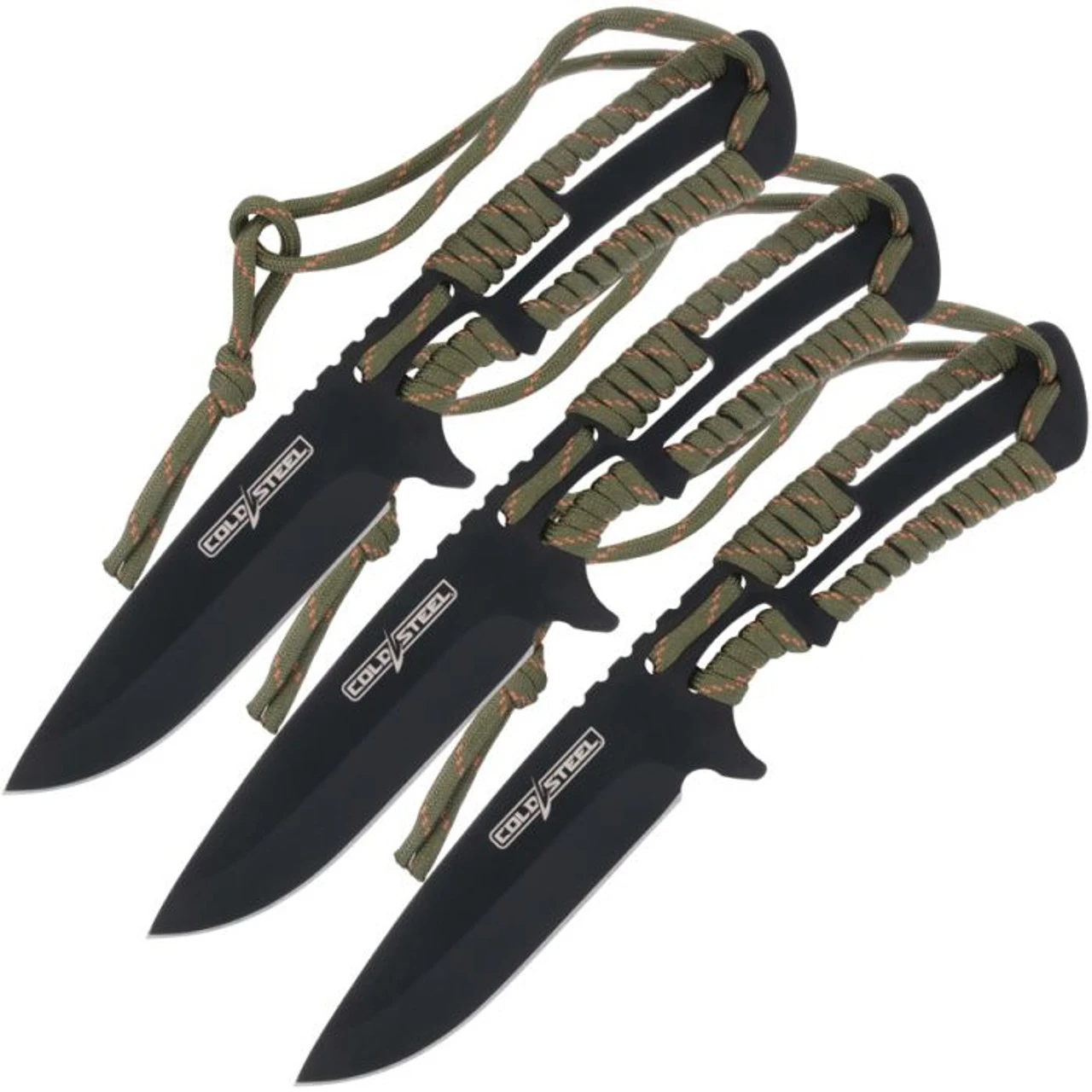 Cold Steel Throwing Knives 3PK - Paracord ( 4.4" 420 Blk) CS-TH-44KVD3PK