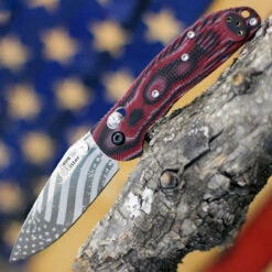 Doug Ritter Mini-RSK (American Flag) Knifeworks Exclusive - G-Mascus Red G-10/Stonewashed