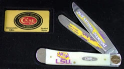 Case LSU19-CATSB Trapper Gift Set, LSU Smooth Natural Bone Handle (6254 SS)