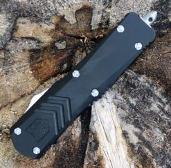 CobraTec Black FS-X OTF Knife CTKMBLKFS-XMDS, 3" D2 Steel Drop Point Serrated Blade, Black Aluminum Handle -Knife Sale Store MBLKFS XMDS.2 25752.1583253083