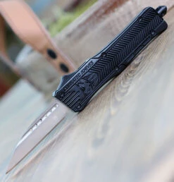 CobraTec Knives SBCTK-1SWNS Small CTK-1 Black 2.75" Wharncliffe Blade, Aluminum Handle