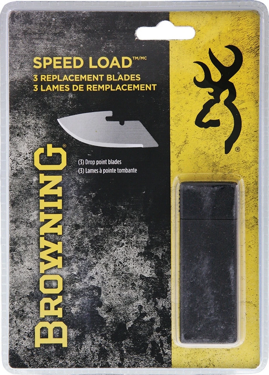 Browning Speed Load Drop Point Replacement Blades, 3 Pack, Clam Packed 3 Browning Speed Load Drop Point Replacement Blades, 3 Pack, Clam Packed