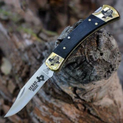 Buck 110 Texas Rose- Ebony Wood (3.75" 420HC) YH391-1