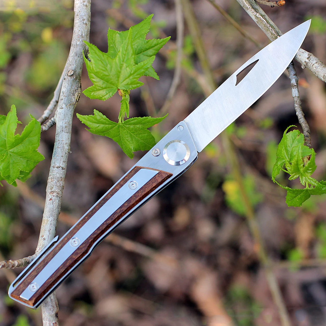 Actilam S4CWC Wood Folder W/ Clip, 3.375 In 14C28N SS Plain Blade 4 Actilam S4CWC Wood Folder W/ Clip, 3.375 In 14C28N SS Plain Blade - Image 2