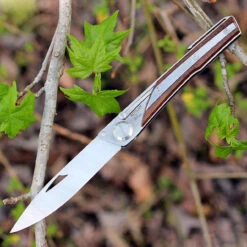 Actilam S4CWC Wood Folder W/ Clip, 3.375 In 14C28N SS Plain Blade