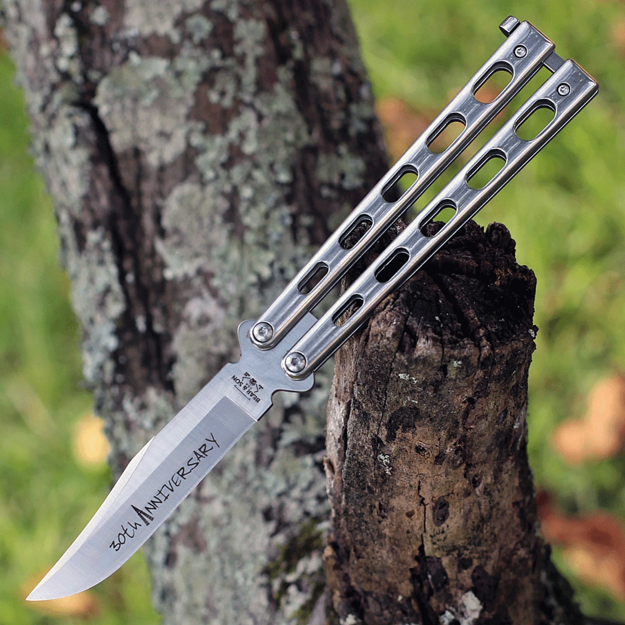 Bear & Son 30th Anniversary Butterfly 14 - SS Vein (4.1" S35VN) ANNSS14S35 3 Bear & Son 30th Anniversary Butterfly 14 - SS Vein (4.1" S35VN) ANNSS14S35