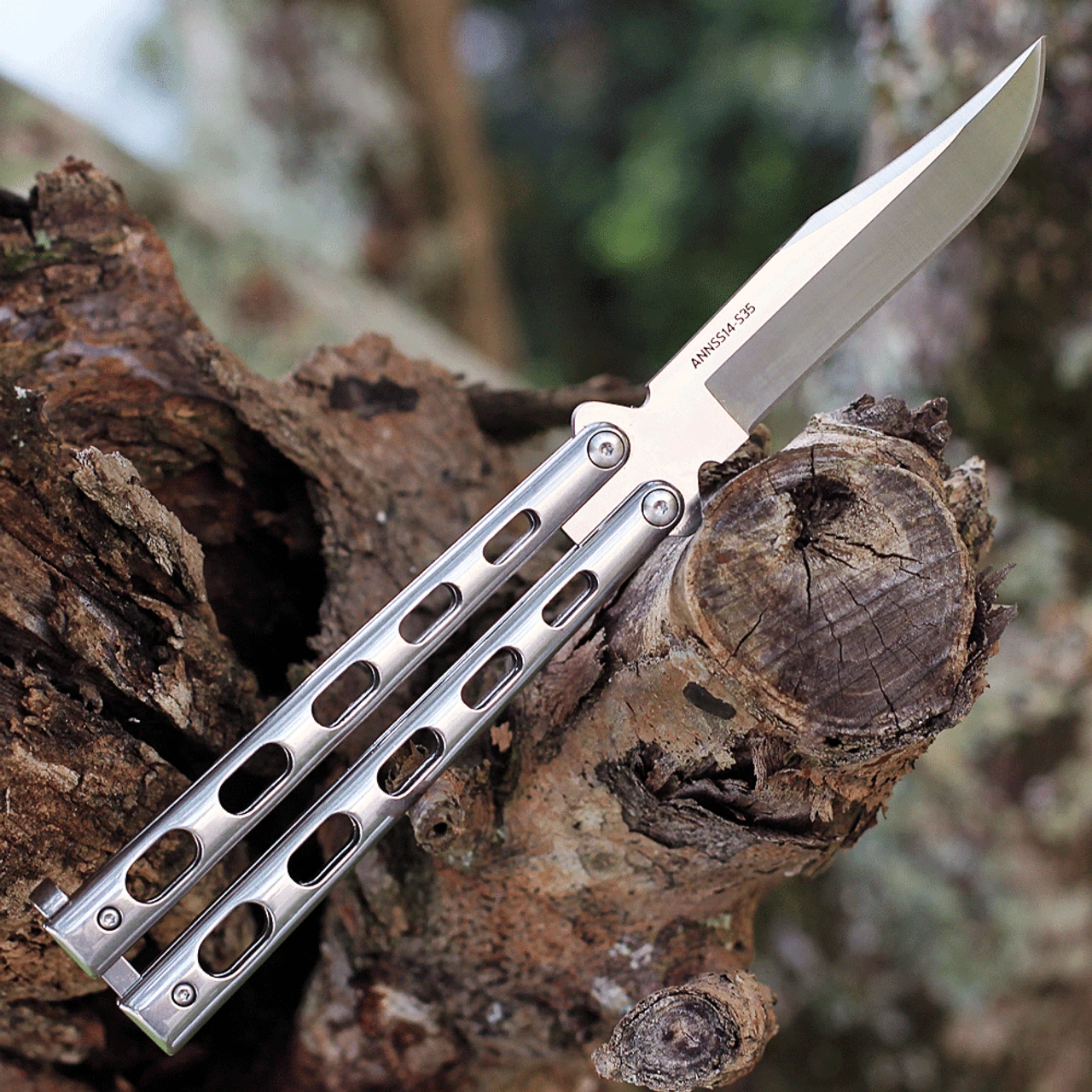 Bear & Son 30th Anniversary Butterfly 14 - SS Vein (4.1" S35VN) ANNSS14S35 4 Bear & Son 30th Anniversary Butterfly 14 - SS Vein (4.1" S35VN) ANNSS14S35 - Image 2