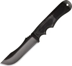 Anza Knives T Tracker Fixed Blade Model AZT, 4 5/8 In 1095 Carbon Steel Plain Blade, Black Micarta Handle