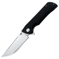 Bestech Paladin BG13A-1, 3.54" D2 Steel Stonewash Plain Blade, Black G-10 Handle