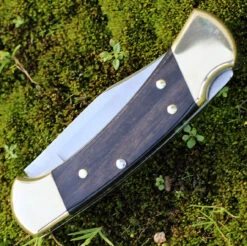 Buck Knives Buck 112 Ranger - Ebony Hardwood W/Blk Leather (3" 420HC Satin) 0112BRS-B -Knife Sale Store bu112brs.2 74562.1642005312