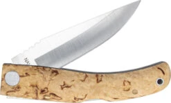 Castillo Knives Navaja Lockback Folding, C1CUB, 3" Satin Sandvik 14C28N Blade, Curly Birch Wood Handle -Knife Sale Store c1cub 1 24895.1611161688