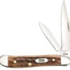 Case 23655 Peanut, Pocket Worn Burnt Brown Bone (6220 SS) -Knife Sale Store ca23655 39040.1566585909