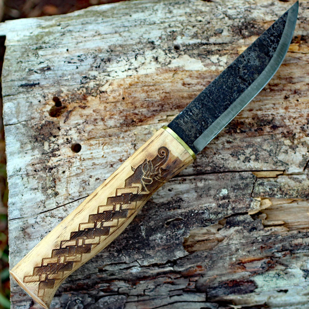 Condor Norse Dragon Knife 1021-3.8HC, 3.88 In. 1095 High Carbon Steel Blade, Wood Handle 4 Condor Norse Dragon Knife 1021-3.8HC, 3.88 In. 1095 High Carbon Steel Blade, Wood Handle - Image 2