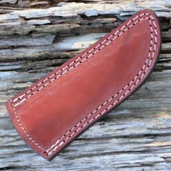 Damascus 1072 The Wedge Fixed Blade, 4" Damascus Plain Blade, Black Buffalo Horn Handle -Knife Sale Store dm1072.1 53183.1566585947