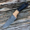 Damascus 1072 The Wedge Fixed Blade, 4" Damascus Plain Blade, Black Buffalo Horn Handle -Knife Sale Store dm1072.2 53696.1566585945