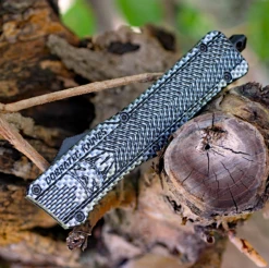 CobraTec Knives LCFCTK-1LTS Large CTK-1 Carbon Fiber Wrap, 3.75" D2 Steel Tanto Serrated Blade, Aluminum Handle -Knife Sale Store image 32805.1569424318