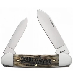 Case Canoe 10706 John Wayne Embellished Bone Handle With Amber Color Wash And Black Definition