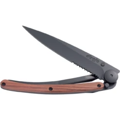 Deejo Black 37G, 3.75" 420 SS Blade, Coralwood/Titanium Handle -Knife Sale Store image 86040.1572881156