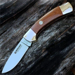 Boker 3000 Brown Canvas Lockback, 3. 3/8 In 440C Blade