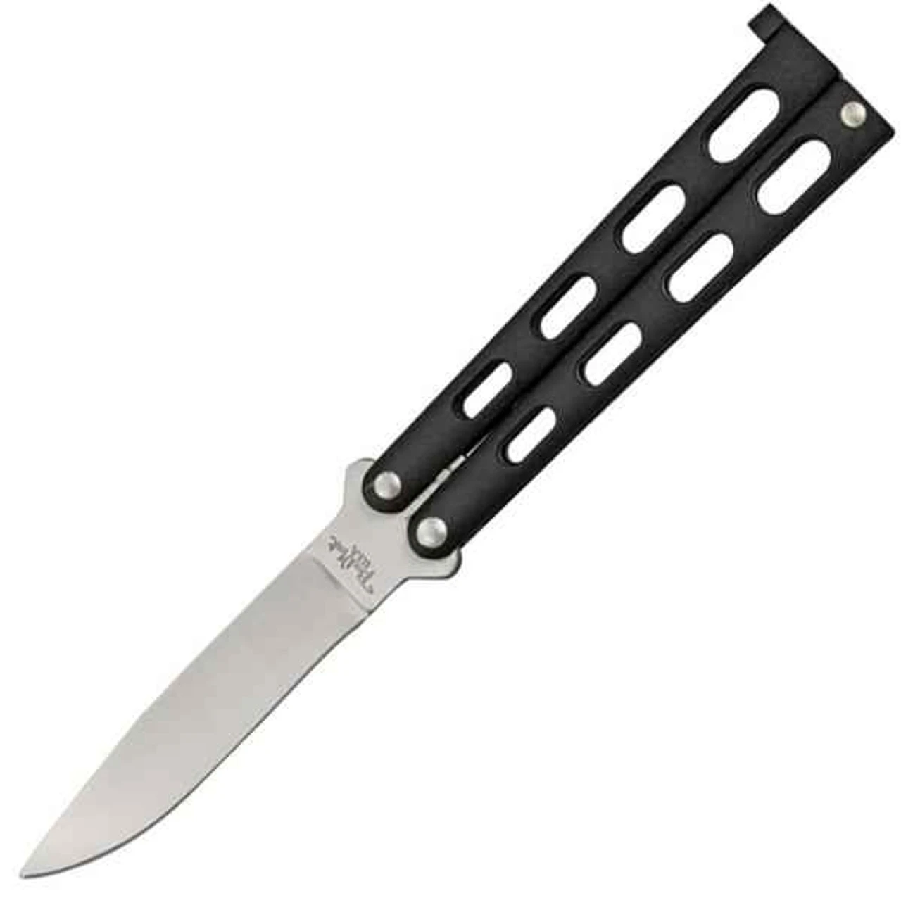 Benchmark Balisong Knife - Black Metal Alloy (3.38" Satin)