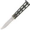 BenchMark Balisong Knife - Silver / Black (3.38" Satin) -Knife Sale Store knifework bm008 04493.1631991364