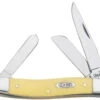 Case 80035 Medium Stockman, Yellow Synthetic Handle SS (3318 SS) -Knife Sale Store knifework ca035.1 90875.1566585789